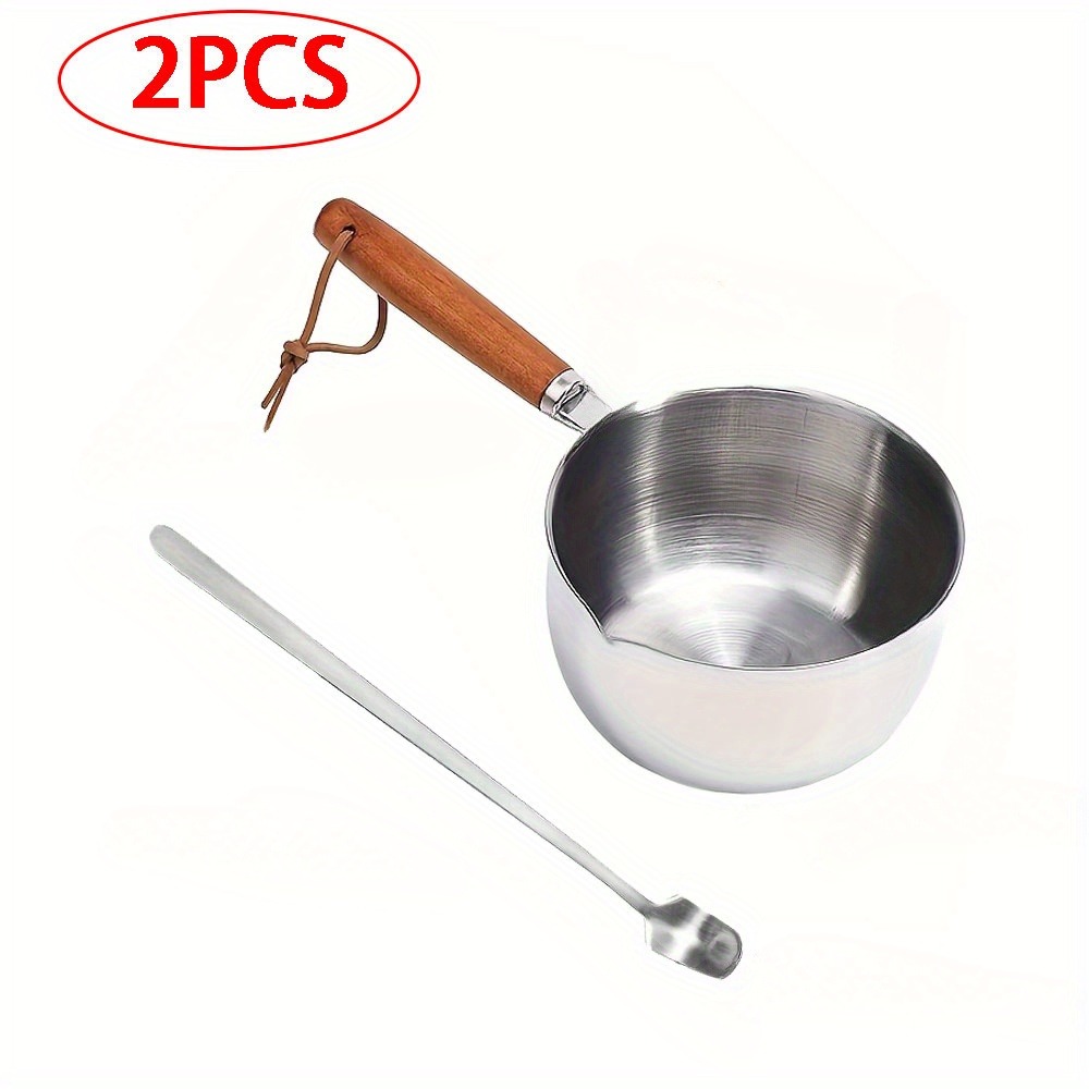 Candle Making Kit Wholesale - 2PCS/SET Wood Handle Wax Melting Pot