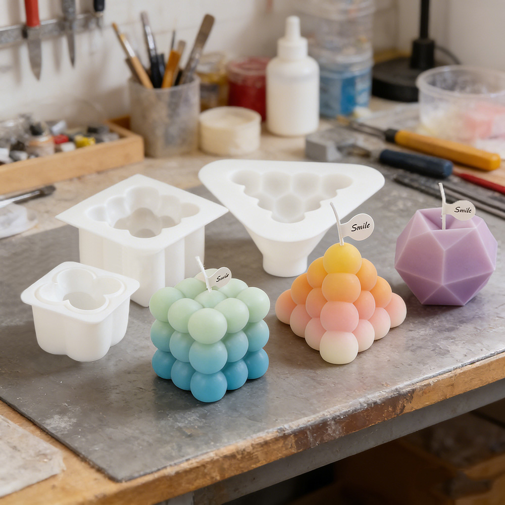 Candle Making Kit Wholesale - 3D Bubble Cube Silicone Candle Molds