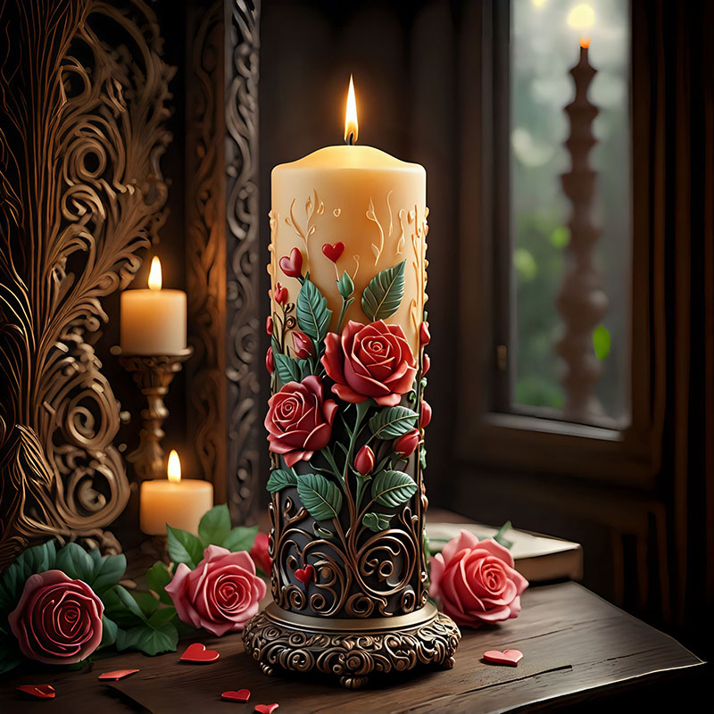 European-Style Red Rose Heart- - огляд і ціна Candle Making Vinings