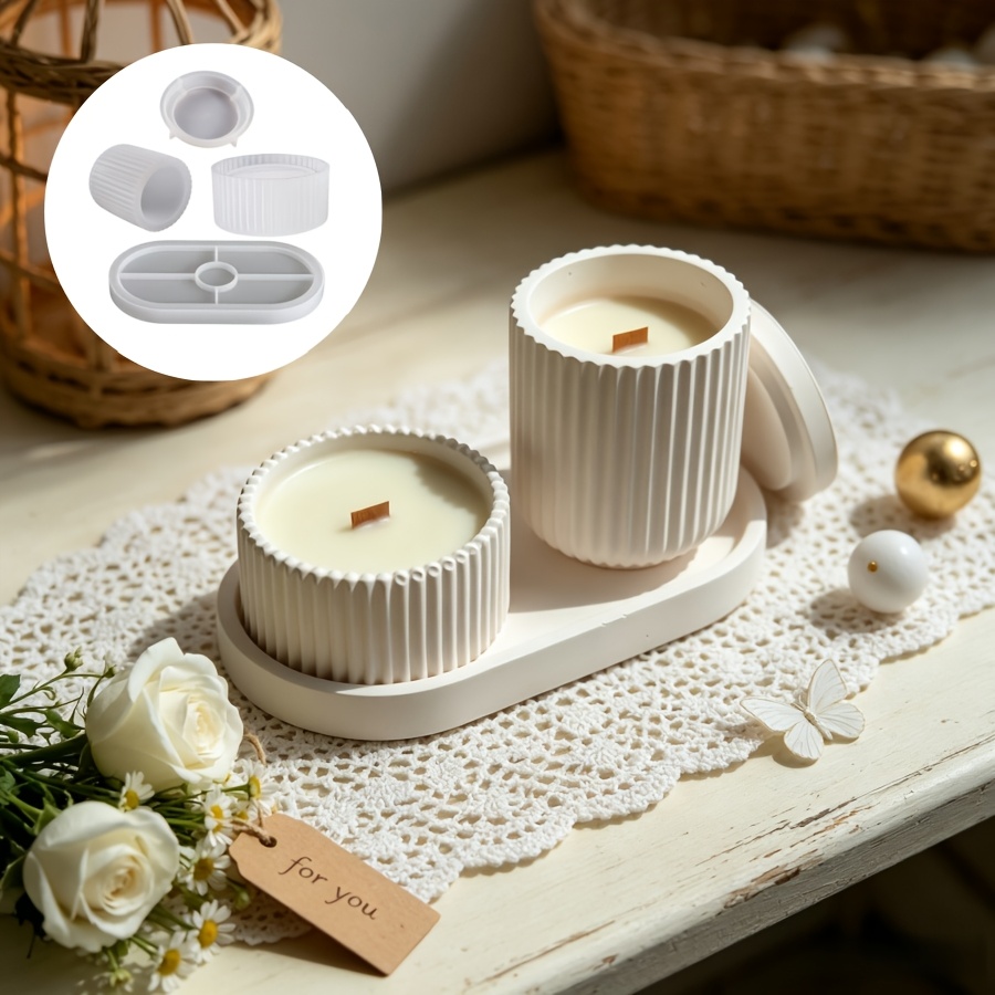 silicone mold set, 4 striped s - огляд і ціна Candle Making Kit Wholesale