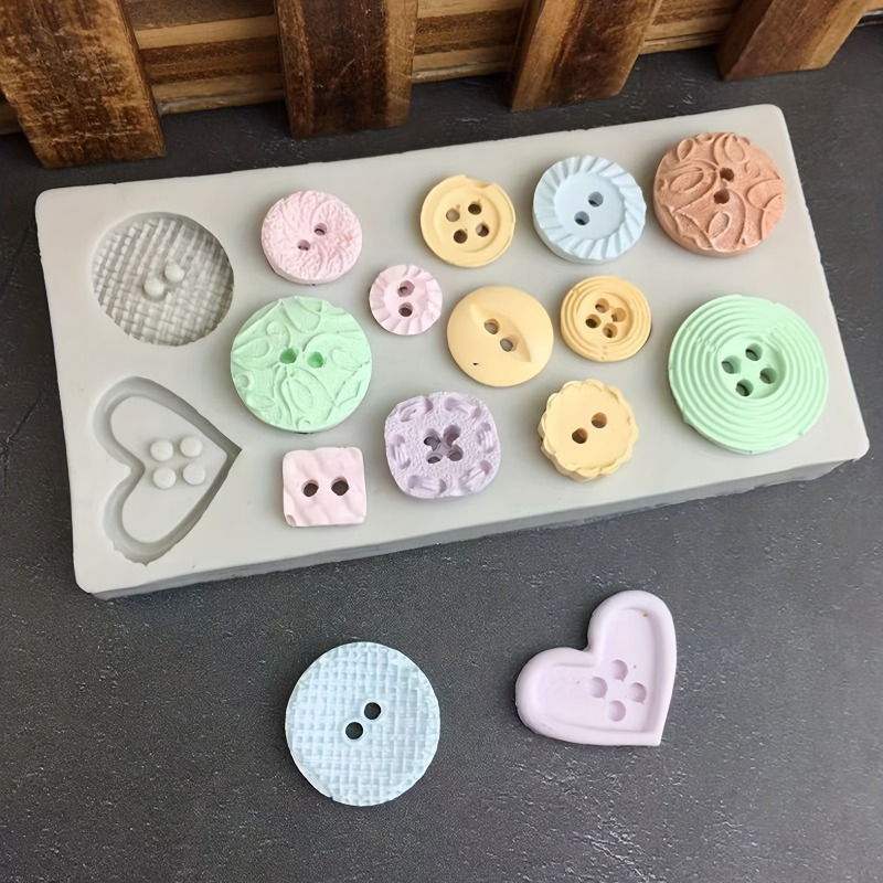 Buttons Shape Silicone Mold Si - огляд і ціна Candle Making Products