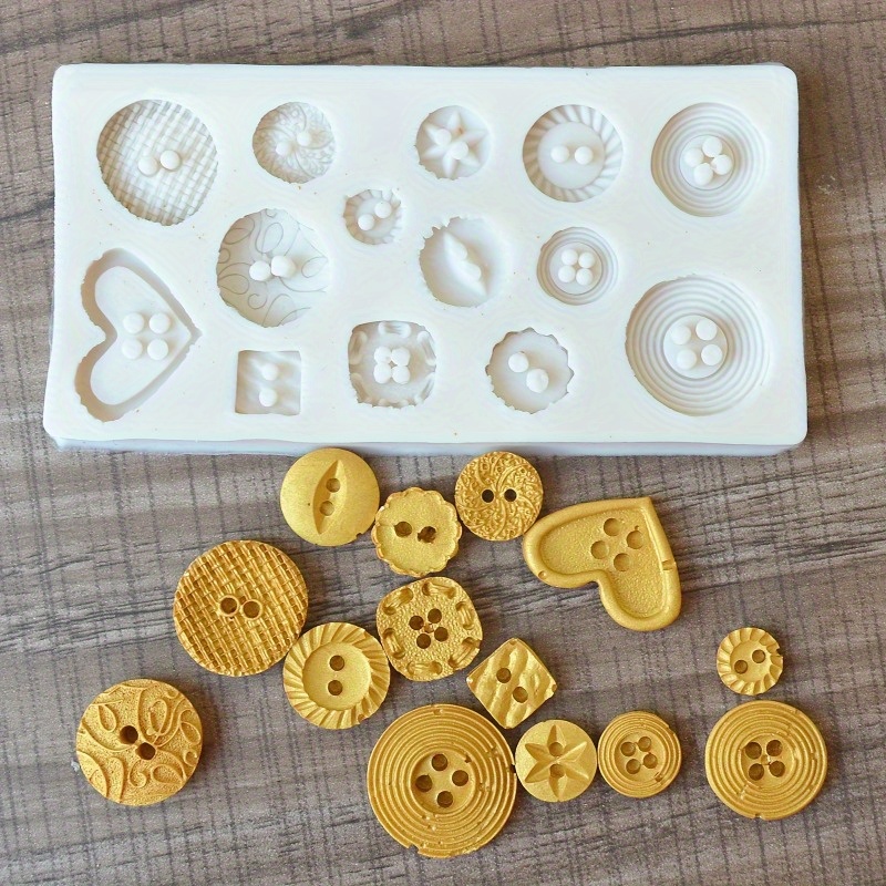 Buttons Shape Silicone Mold Si - огляд і ціна Candle Making Products
