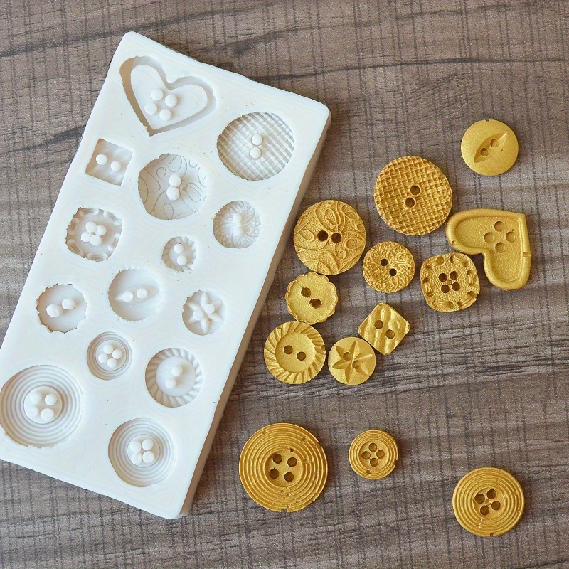 Buttons Shape Silicone Mold Si - огляд і ціна Candle Making Products
