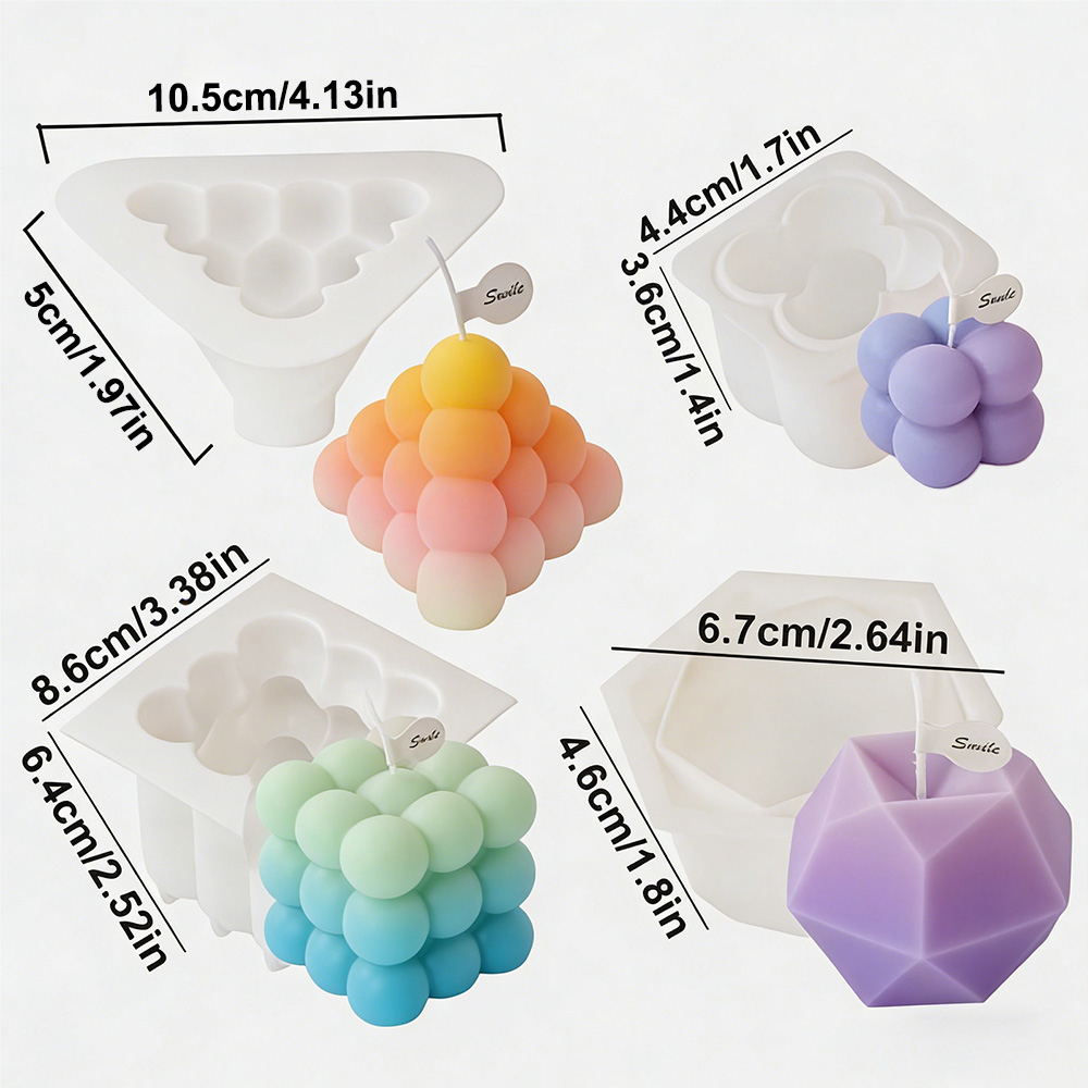 3D Bubble Cube Silicone Candle - огляд і ціна Candle Making Kit Wholesale